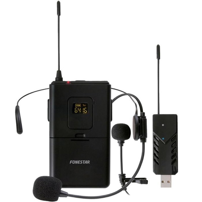 Fonestar WI-MIC Micrófono inalámbrico de cabeza y solapa UHF
